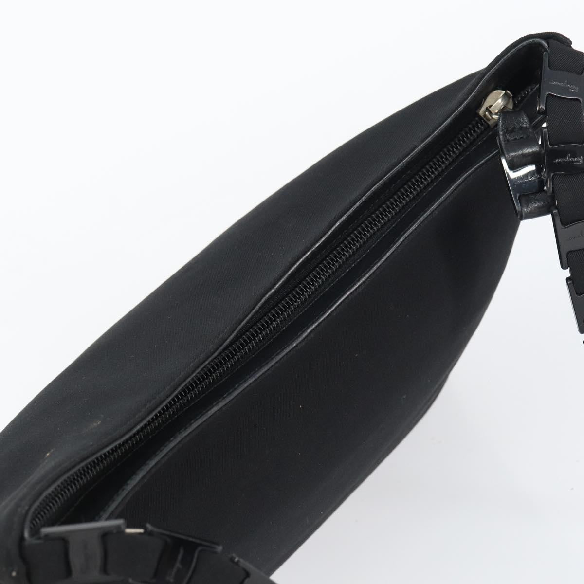 Salvatore Ferragamo Vala Nylon Black Nylon Shoulder Bag Bag (Pre-Owned)