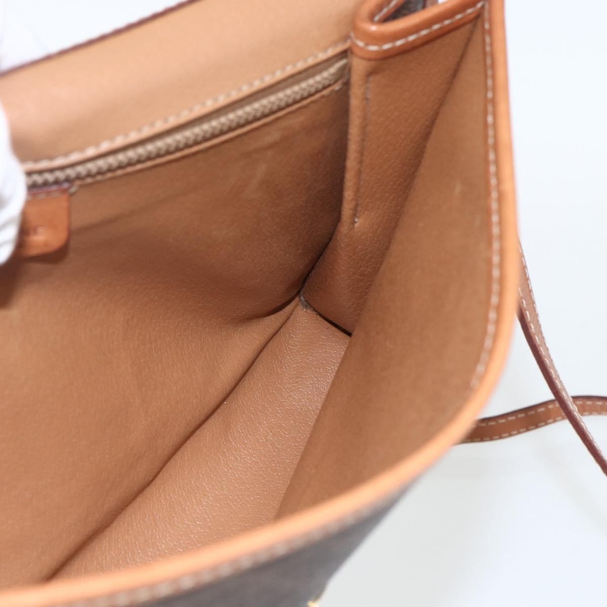Celine Vintage Macadam Canvas And Leather Brown Canvas Shoulder Bag Bag (Pre-Owned)