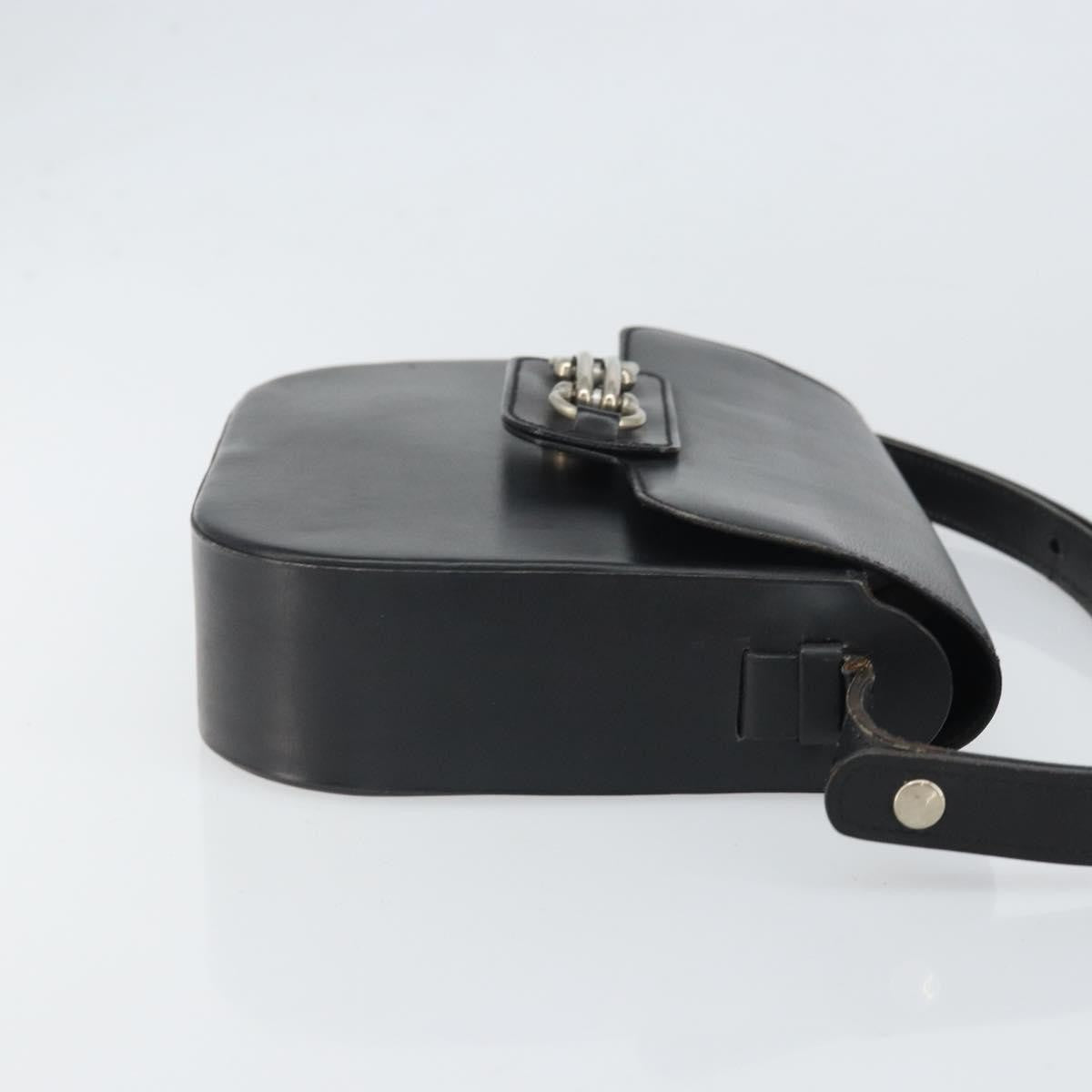 Christian Dior Shoulder Leather Black Leather Shoulder Bag Bag (Pre-Owned)