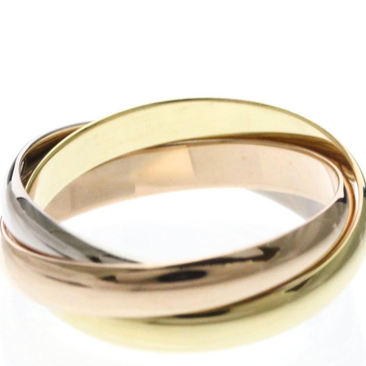 Cartier Trinity 18K Tricolor Gold Gold Gold Ring Jewelry (Pre-Owned)