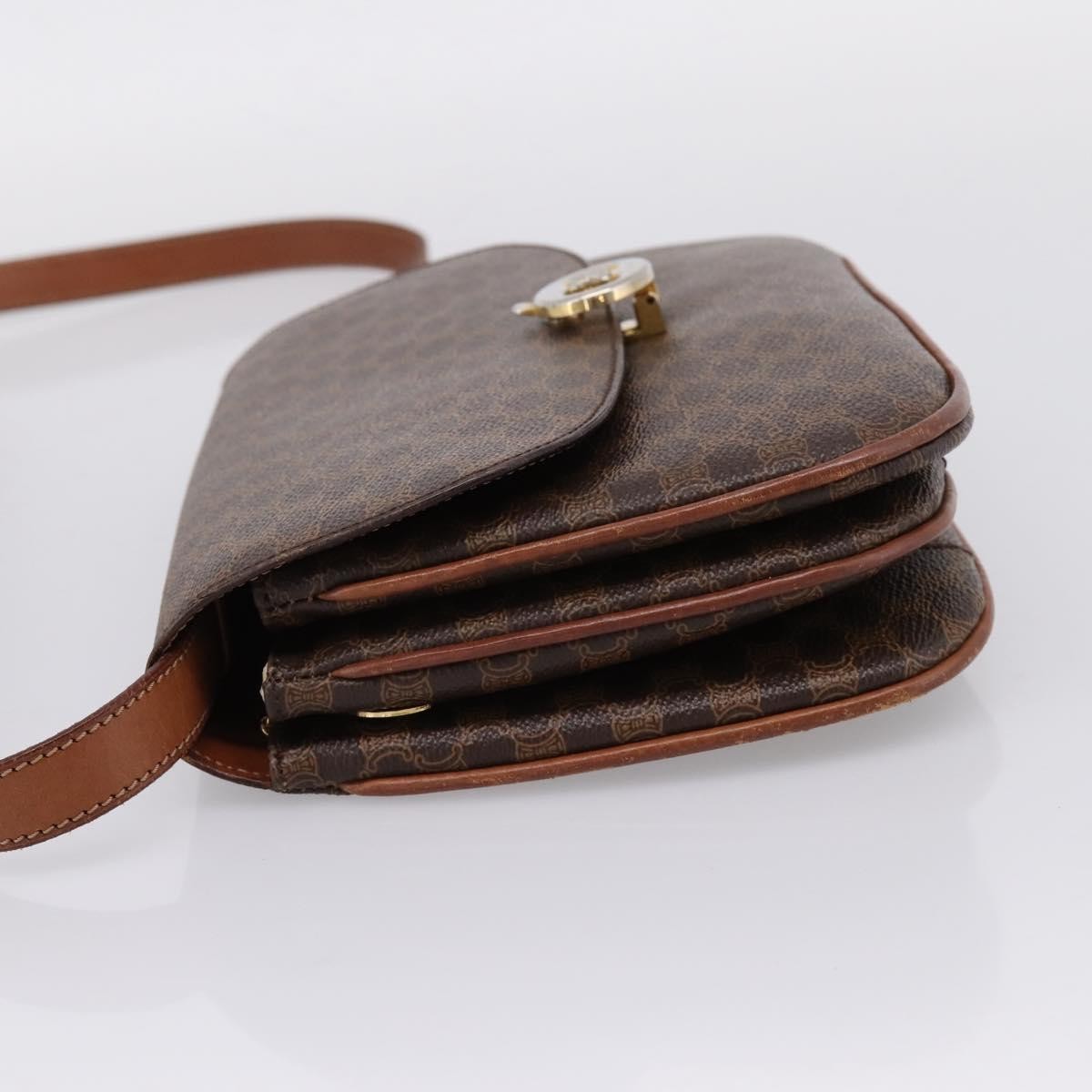 Celine Vintage Macadam Canvas And Leather Brown Pvc Shoulder Bag Bag (Pre-Owned)