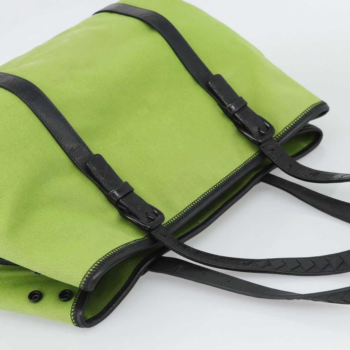 Bottega Veneta Vintage Canvas Green Canvas Tote Bag Bag (Pre-Owned)