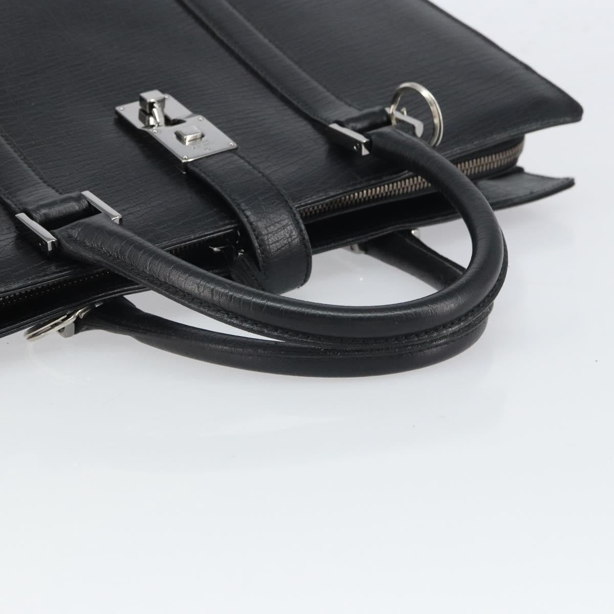 Gucci Vintage Leather Black Leather Handbag (Pre-Owned)