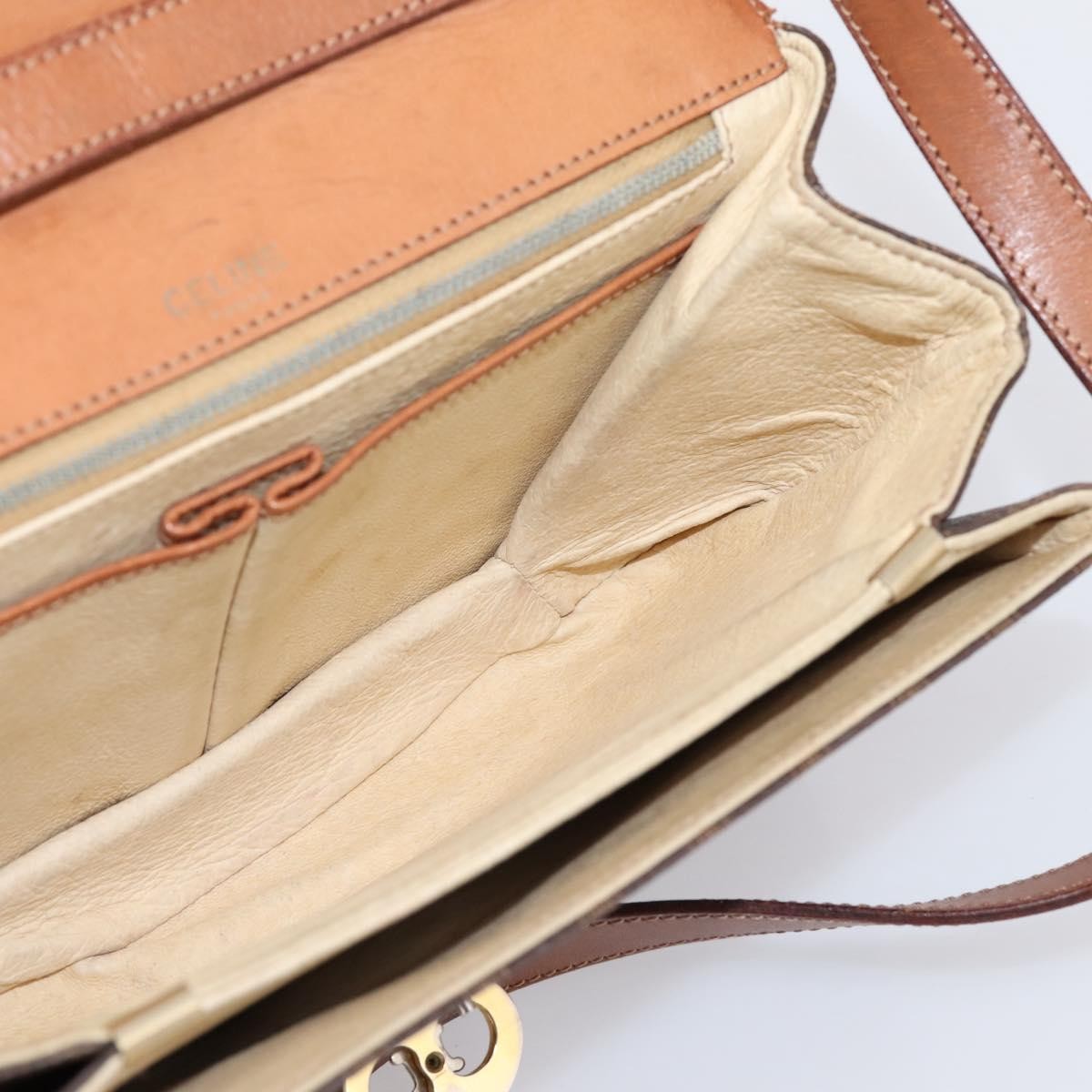 Celine Vintage Macadam Canvas And Leather Brown Pvc Shoulder Bag Bag (Pre-Owned)