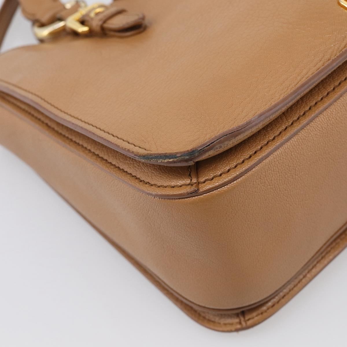 Miu Miu Madras Convertible Lock Leather Brown Leather Tote Bag Bag (Pre-Owned)