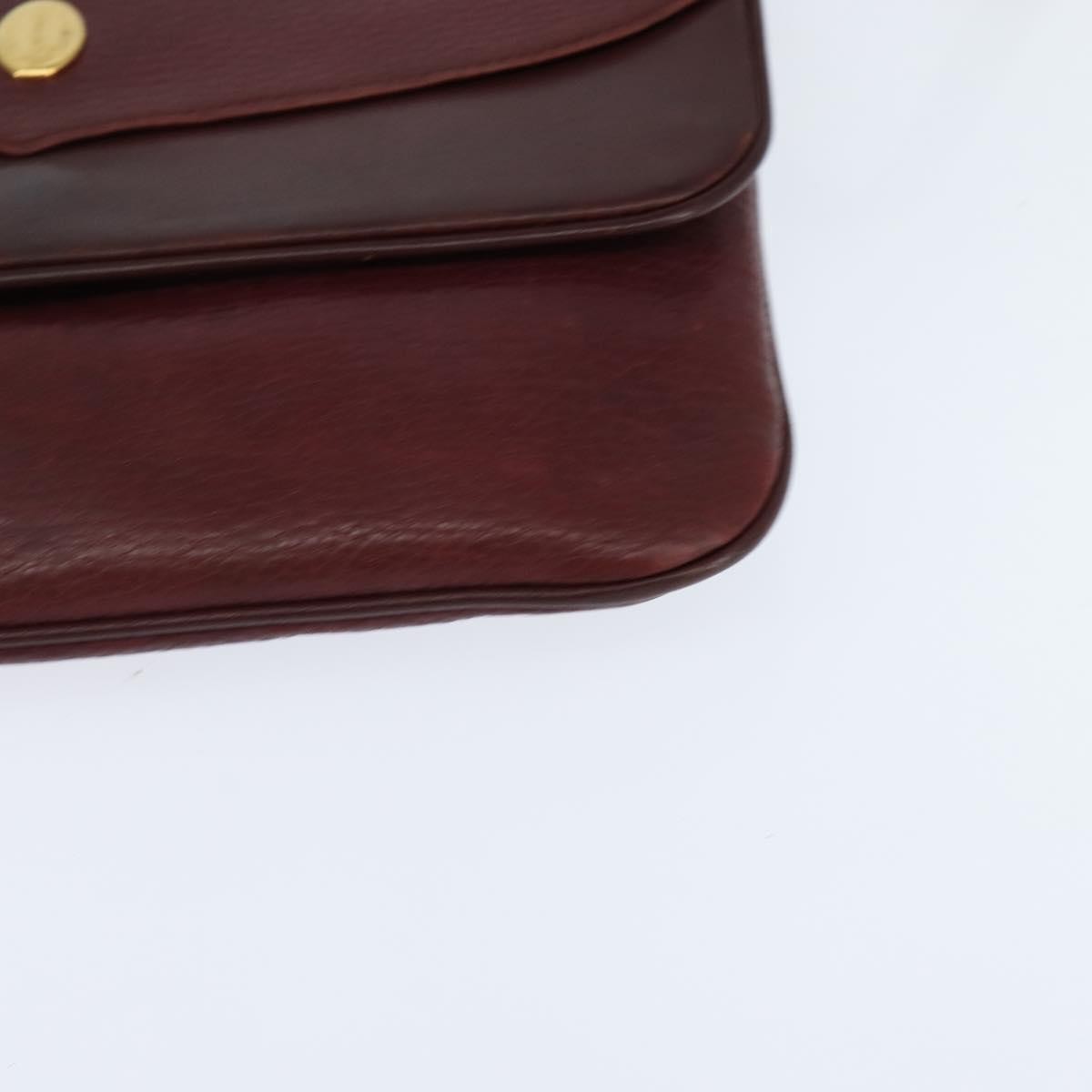 Cartier Must De Cartier Leather Burgundy Leather Shoulder Bag Bag (Pre-Owned)