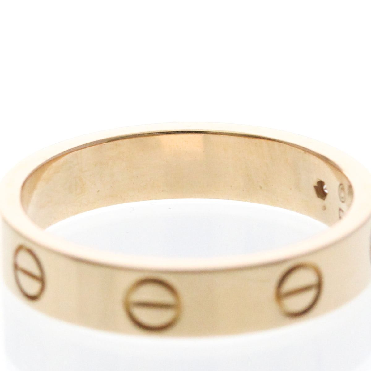 Cartier Love Wedding Band 1 Diamond 18K Rose Gold With Diamond Gold Pink_Gold Ring Jewelry (Pre-Owned)