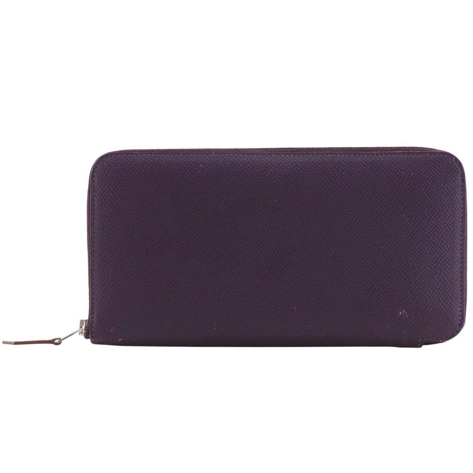 Hermes Azap Zip Around Epsom Purple Leather Wallets Accessory (Pre-Owned)