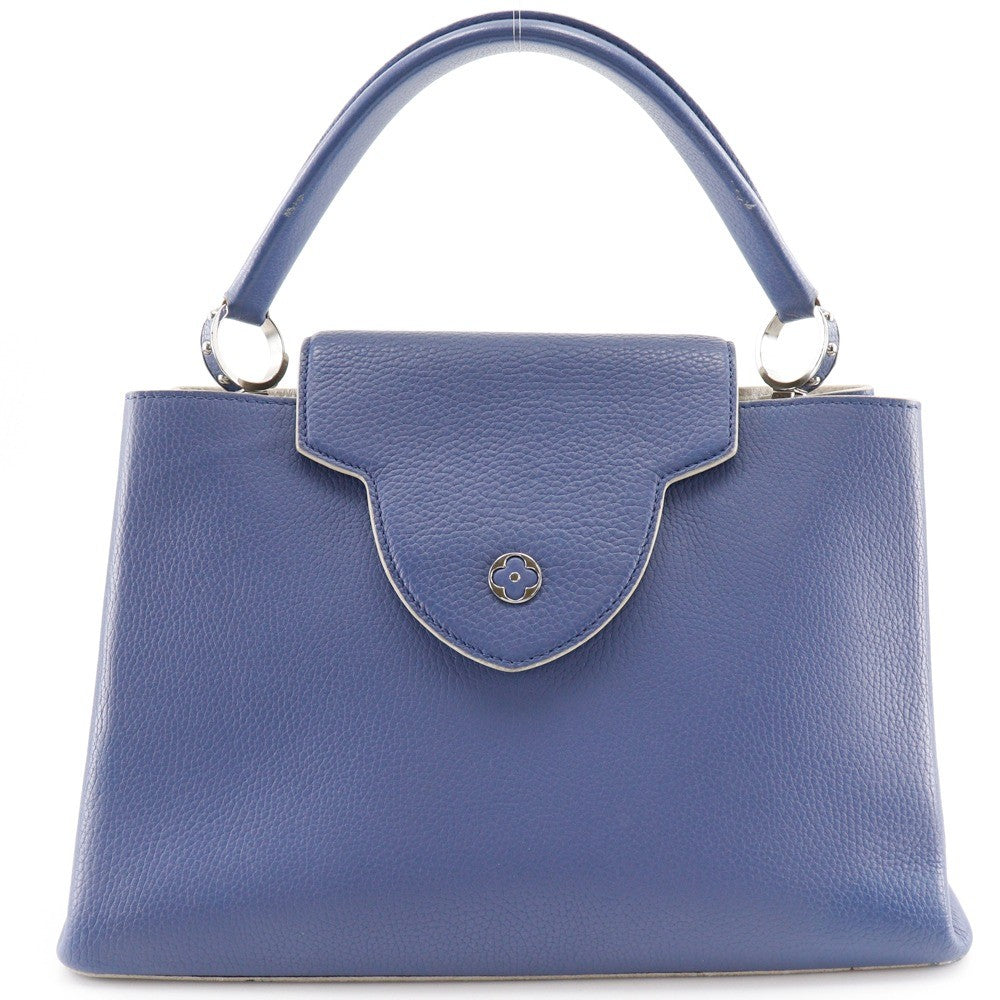 Louis Vuitton Capucines Leather Blue Leather Handbag (Pre-Owned)