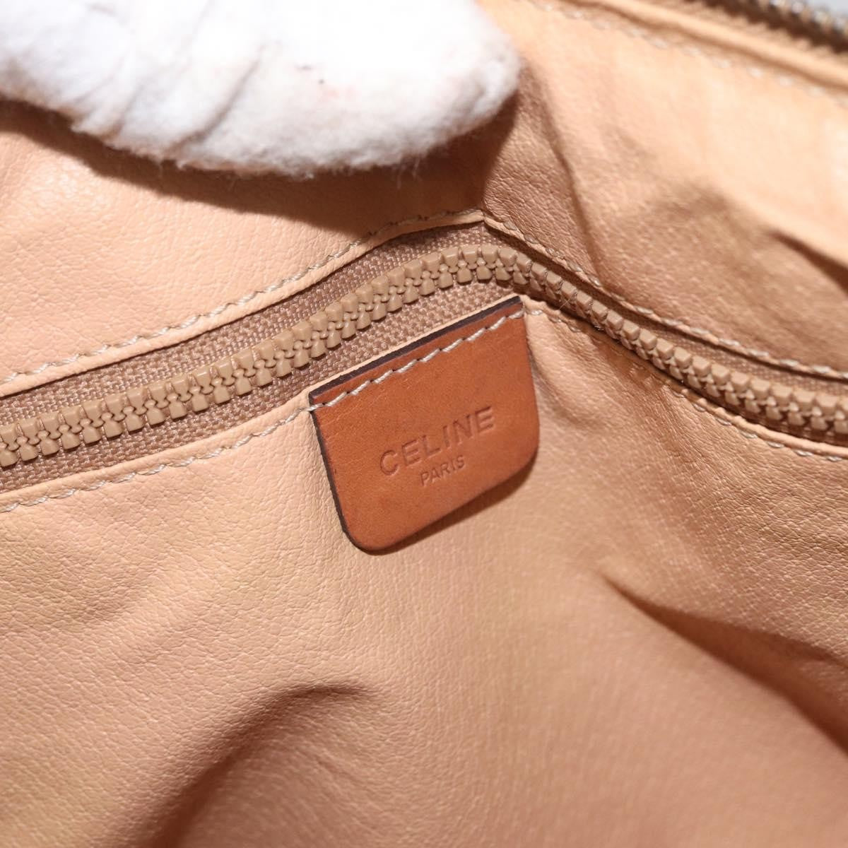 Celine Vintage Macadam Canvas And Leather Brown Canvas Handbag (Pre-Owned)