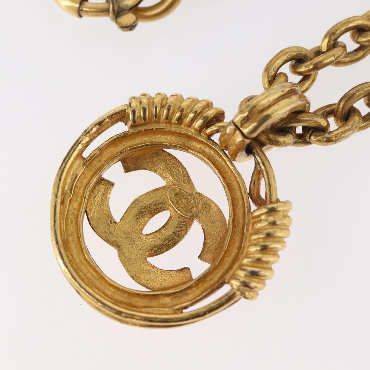Chanel Cc Pendant Metal Gold Metal Necklace Jewelry (Pre-Owned)