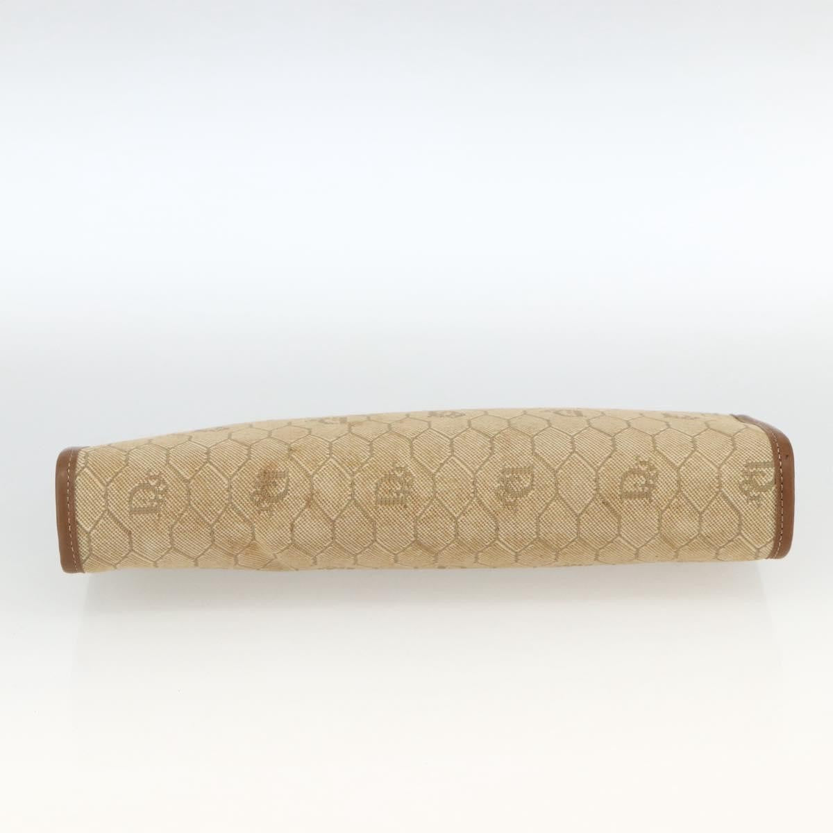 Christian Dior Vintage Honeycomb Clutch Canvas Beige Canvas Clutche & Pouche Bag (Pre-Owned)