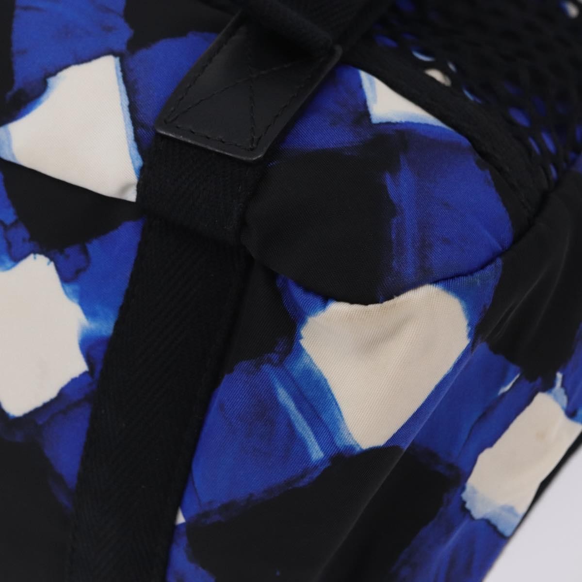 Chanel Airlines Mesh Printed Nylon Blue Nylon Backpack Bag (Pre-Owned)