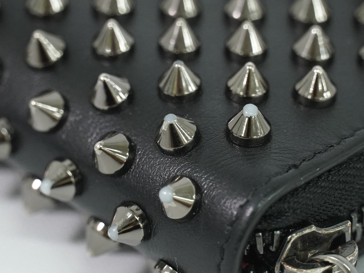 Christian Louboutin Panettone Spiked Leather Black Leather Wallets Accessory (Pre-Owned)