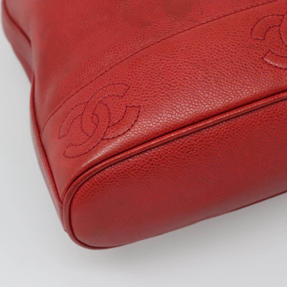 Chanel Vintage Caviar Red Leather Backpack Bag (Pre-Owned)