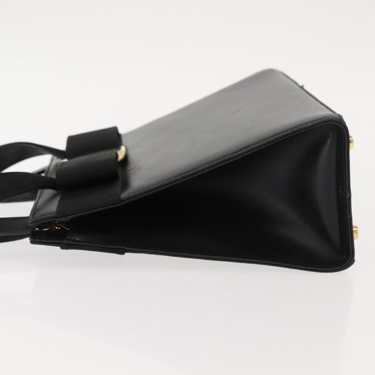 Salvatore Ferragamo Convertible Vara Bow Tote Leather Black Leather Handbag (Pre-Owned)