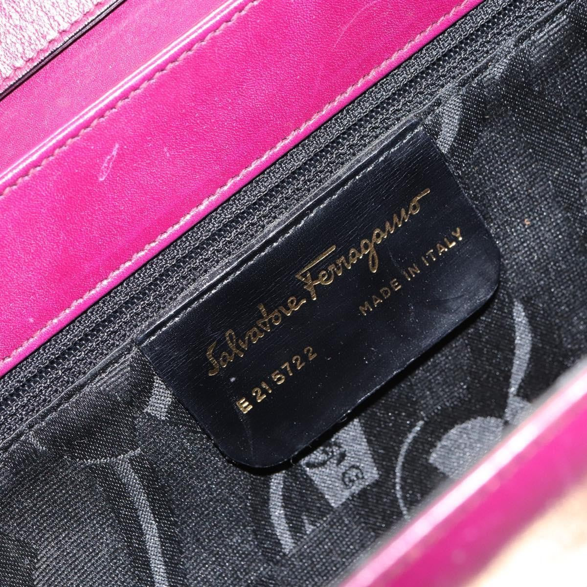 Salvatore Ferragamo Gancini Leather Purple Leather Shoulder Bag Bag (Pre-Owned)