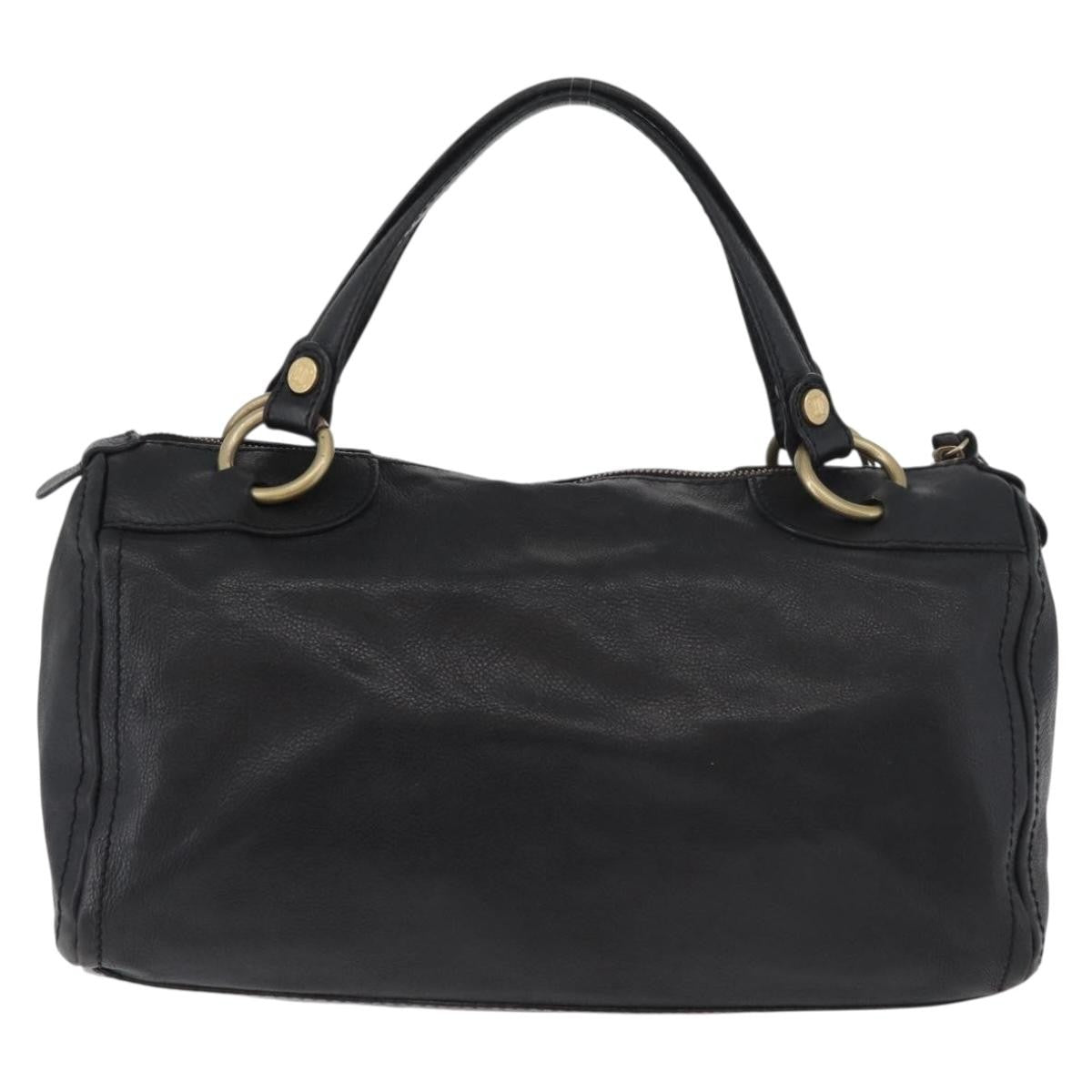 Celine Vintage Leather Black Leather Handbag (Pre-Owned)