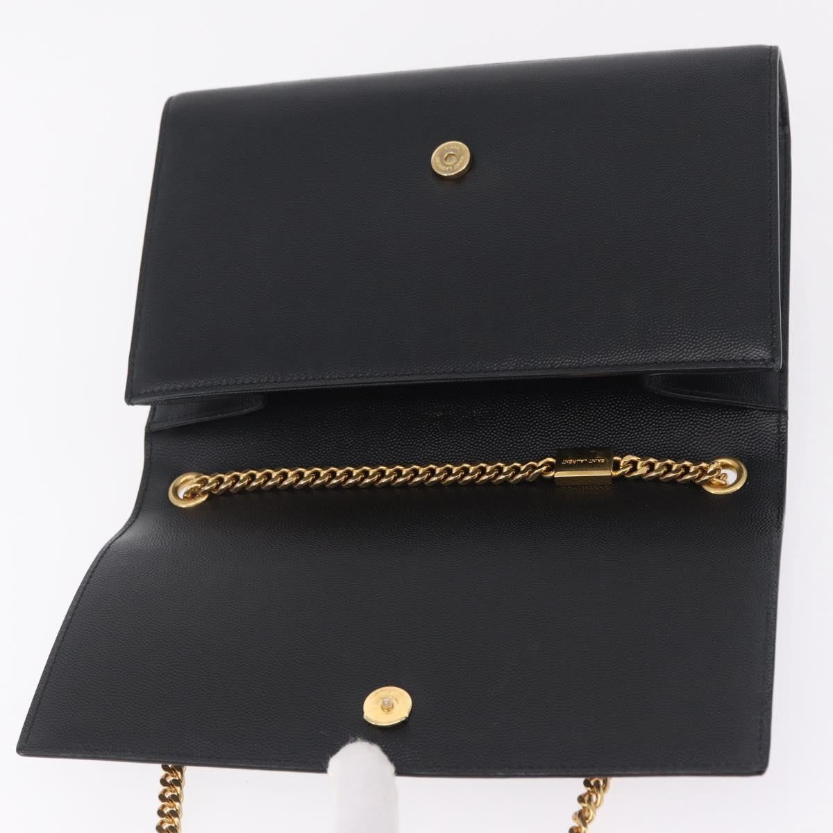 Saint Laurent Classic Monogram Leather Black Leather Crossbody Bag Bag (Pre-Owned)