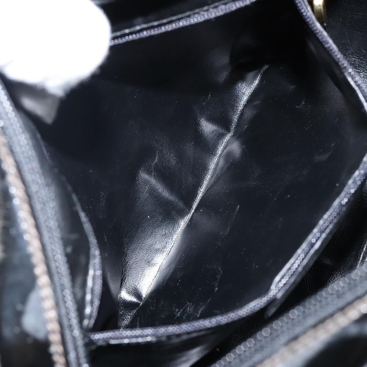Salvatore Ferragamo Vala Patent Leather Black Patent_Leather Bag (Pre-Owned)