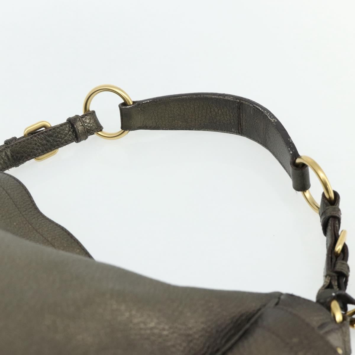 Prada Side Pocket Hobo Vitello Daino Gold Leather Shoulder Bag Bag (Pre-Owned)