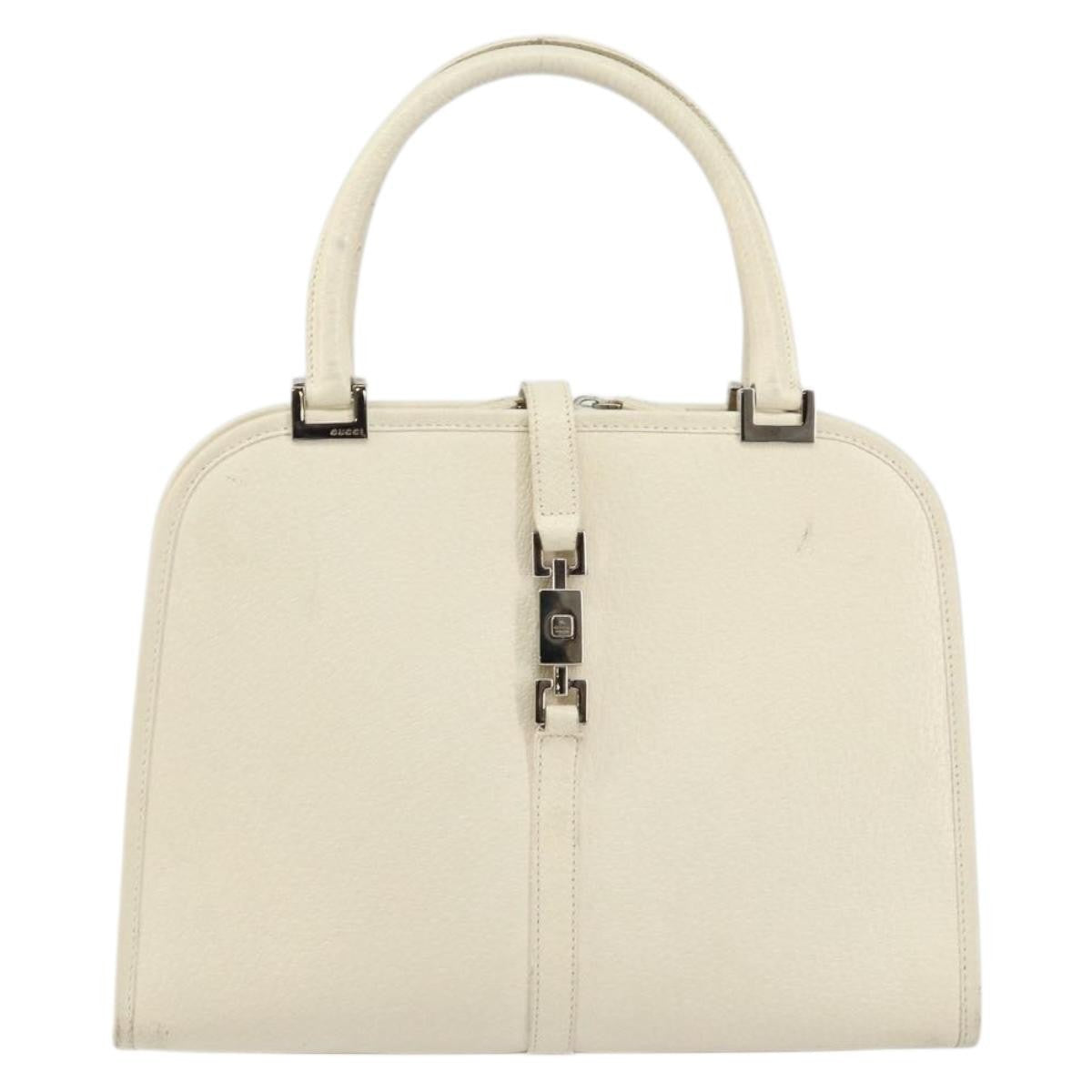 Gucci Jackie Leather White Leather Handbag (Pre-Owned)