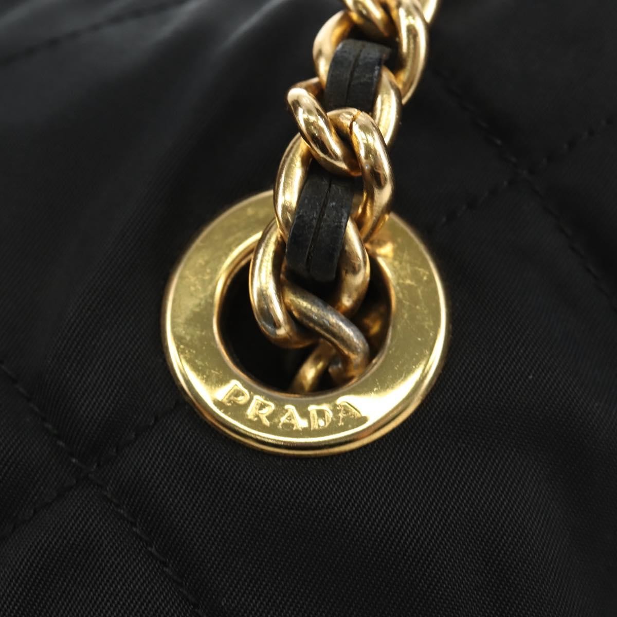 Prada Re-Edition 1995 Chain Tote Quilted Re-Nylon Black Nylon Shoulder Bag Bag (Pre-Owned)