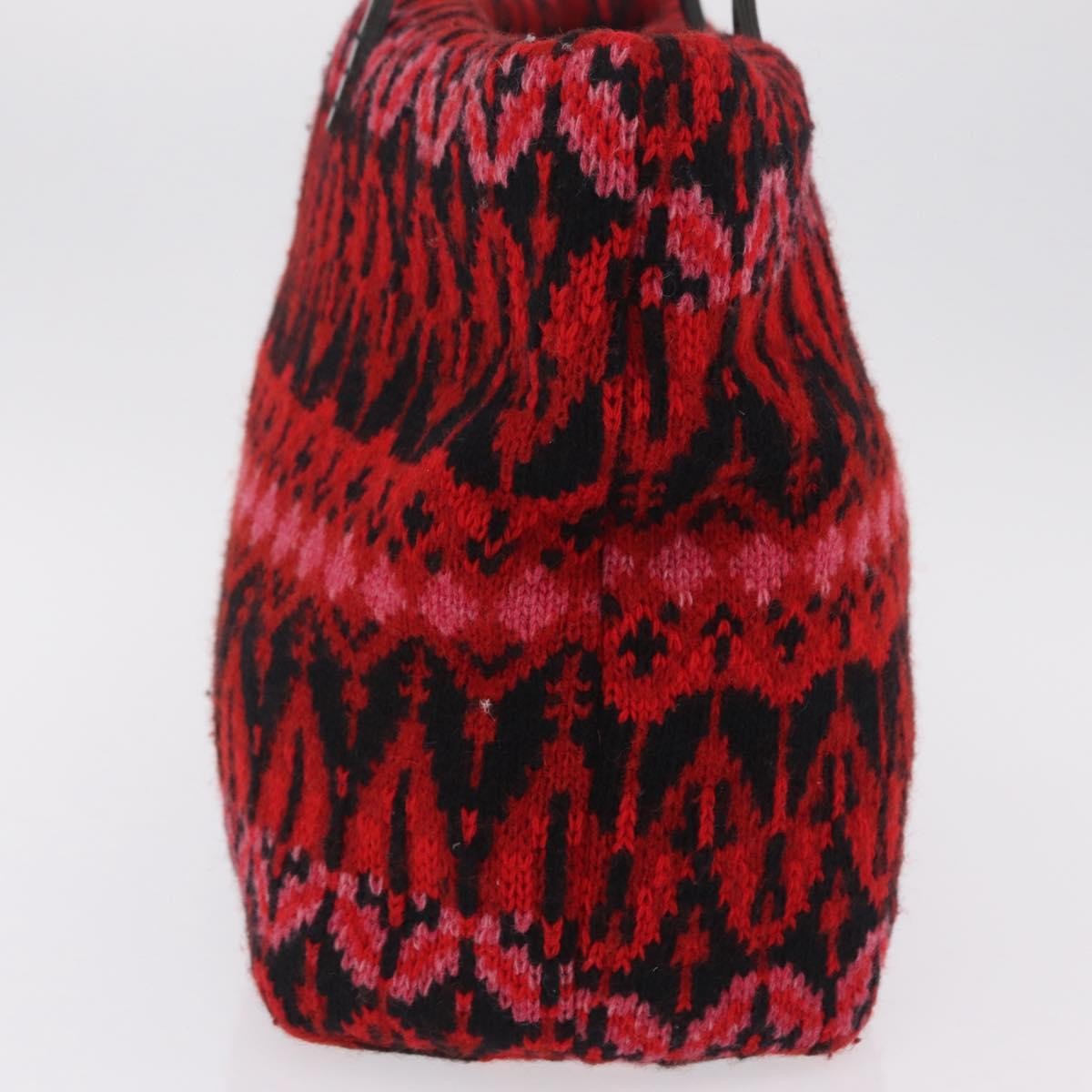 Fendi Vintage Wool Red Wool Tote Bag Bag (Pre-Owned)