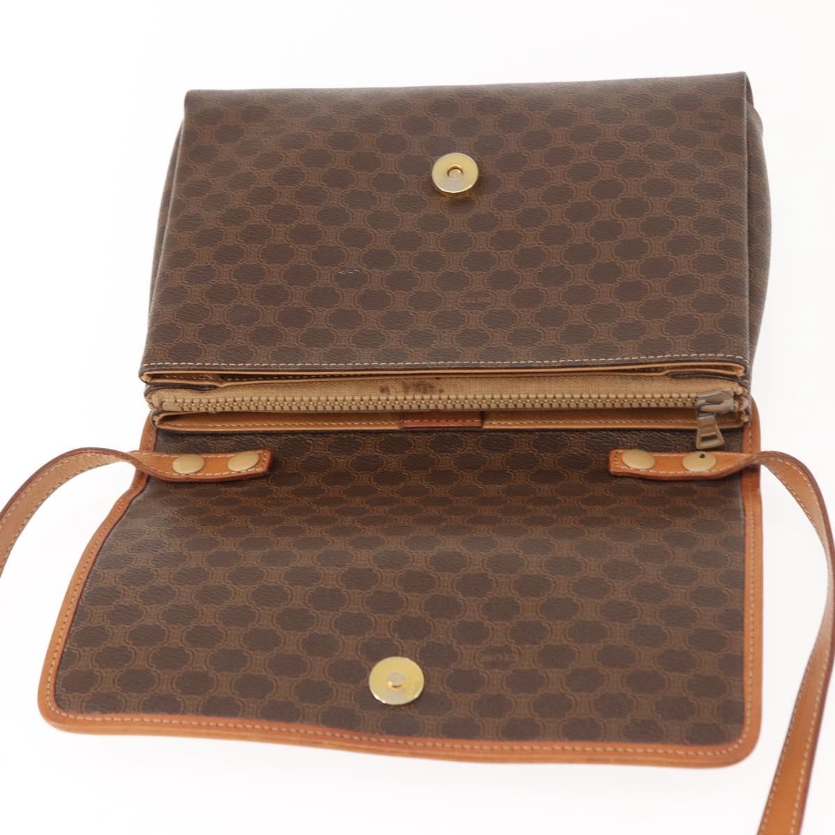 Celine Vintage Macadam Canvas Brown Canvas Shoulder Bag Bag (Pre-Owned)