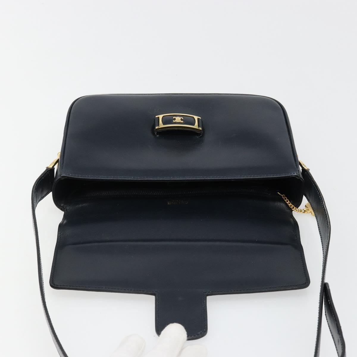 Celine Shoulder Leather Navy Leather Shoulder Bag Bag (Pre-Owned)