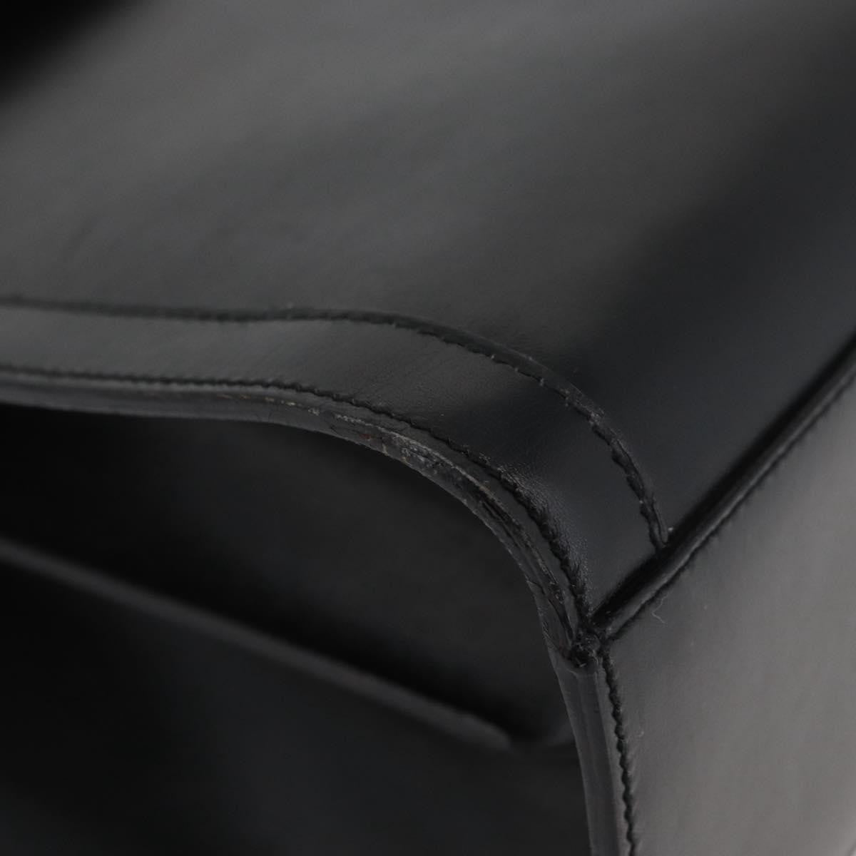 Celine Top Handle Leather Black Leather Handbag (Pre-Owned)