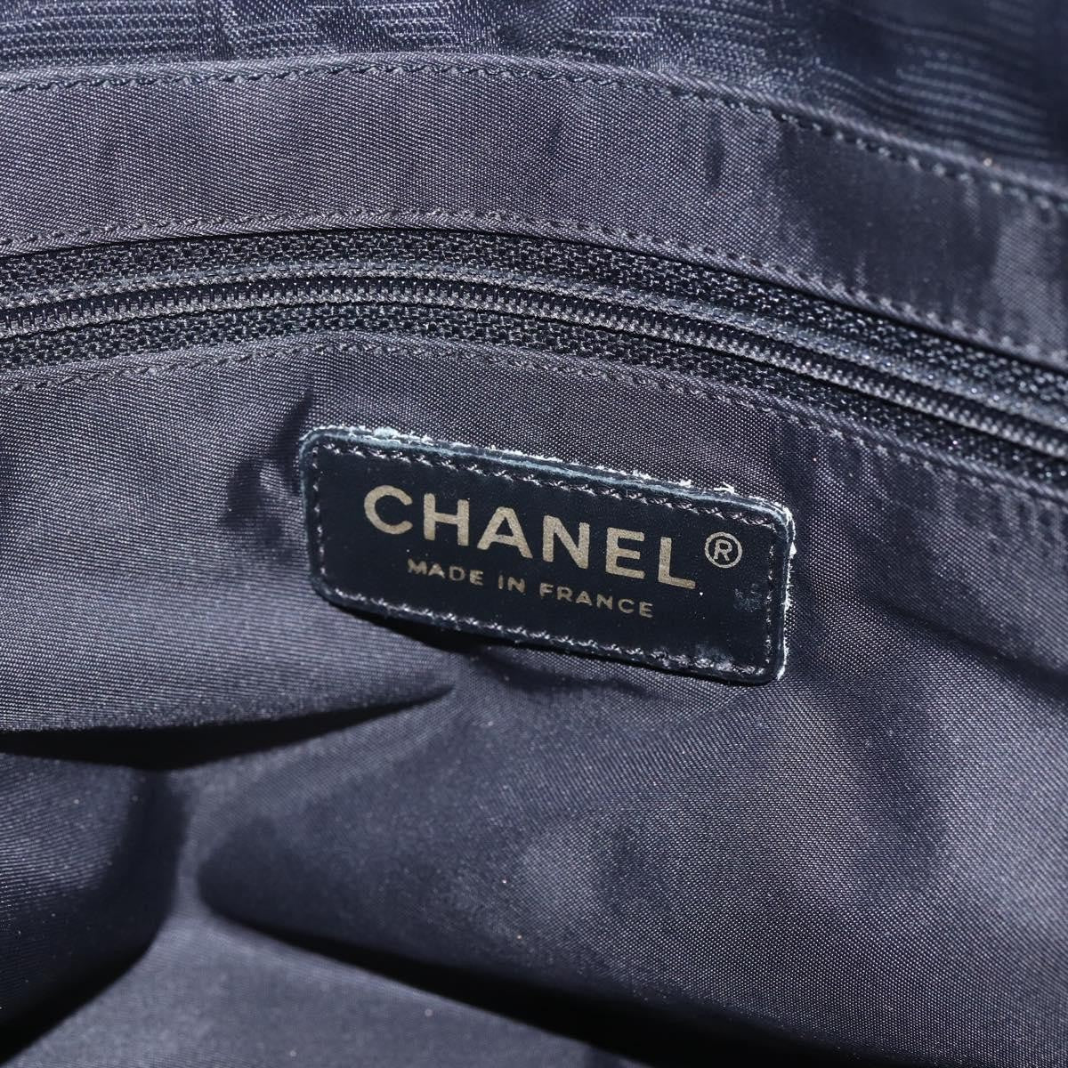 Chanel Travel Line Nylon Black Nylon Tote Bag Bag (Pre-Owned)