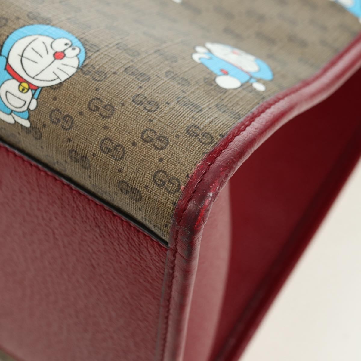 Gucci Doraemon Tote Printed Mini Gg Coated Canvas Beige Canvas Tote Bag Bag (Pre-Owned)
