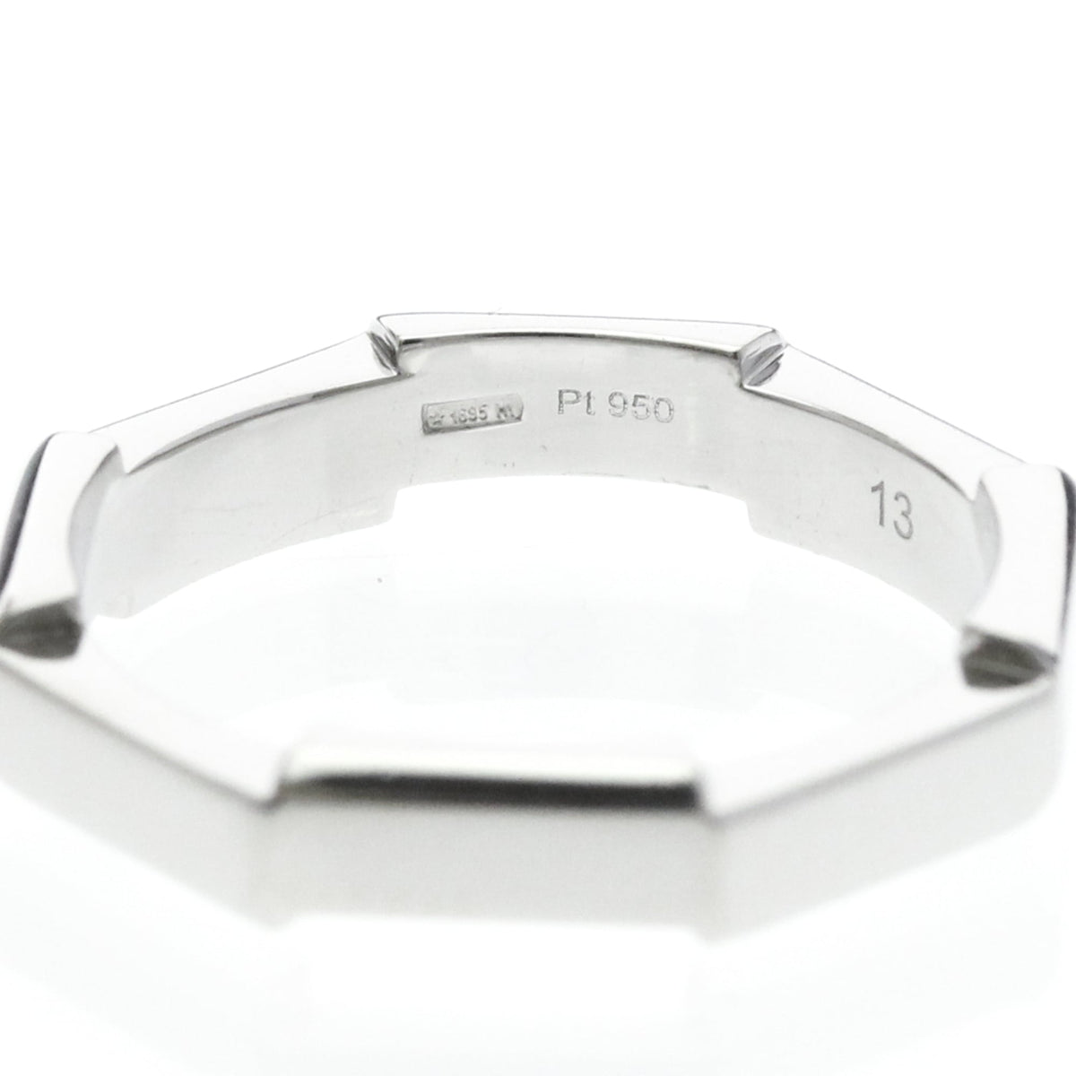 Gucci Link To Love Mirrored Platinum Silver Platinum Ring Jewelry (Pre-Owned)