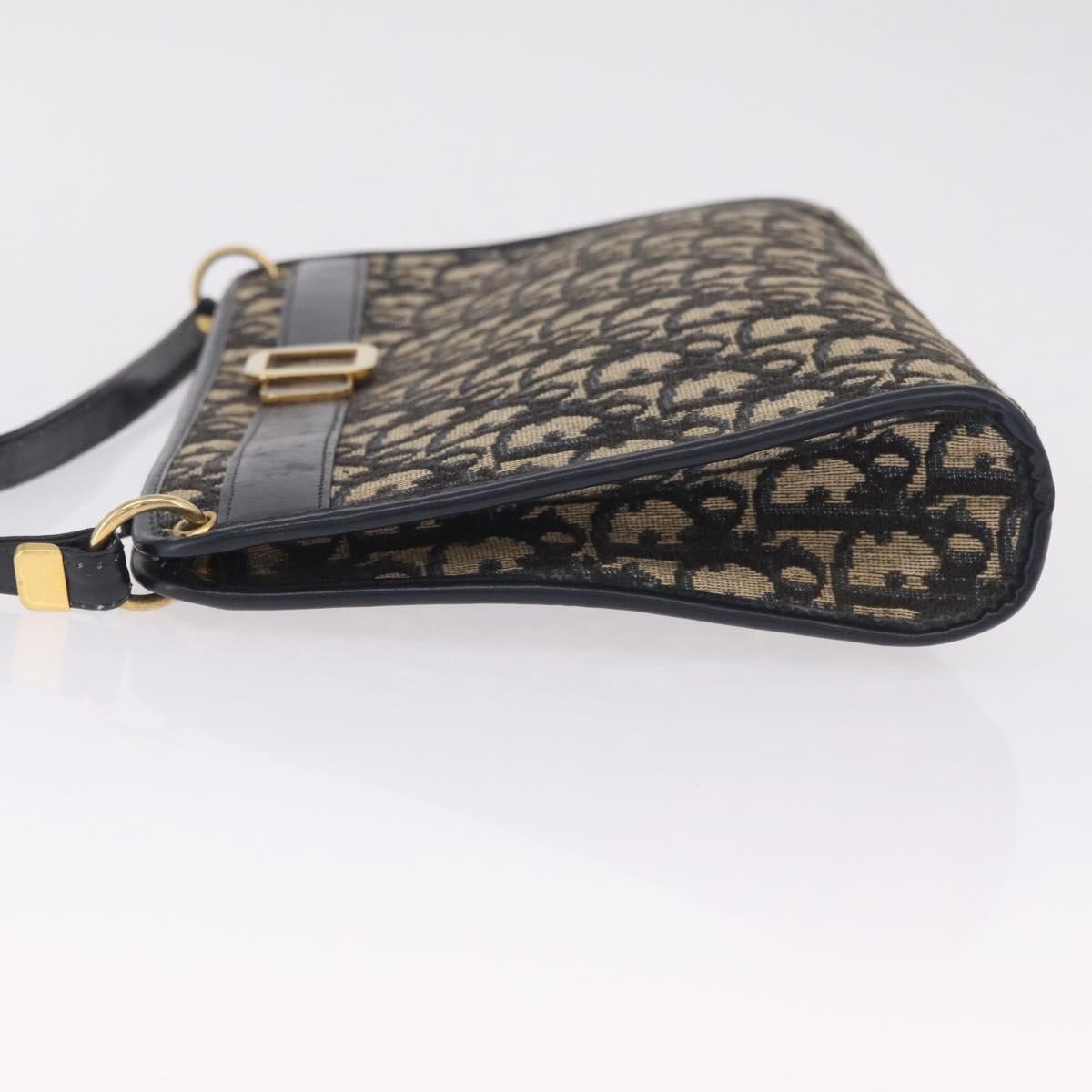 Christian Dior Trotter Shoulder Canvas Navy Canvas Handbag (Pre-Owned)