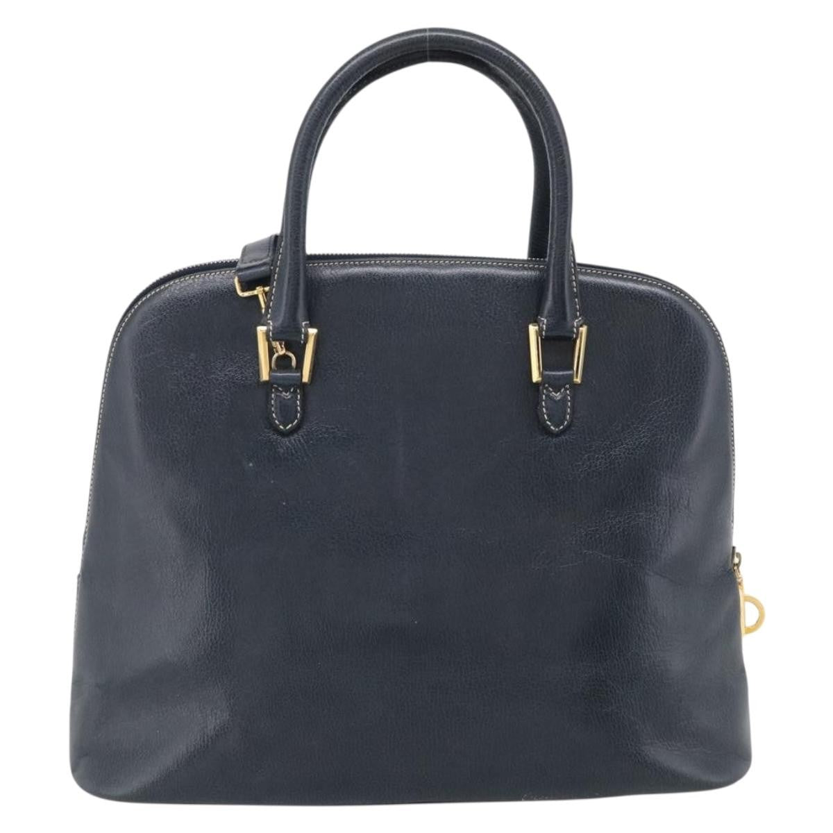 Salvatore Ferragamo Top Handle Leather Navy Leather Crossbody Bag Bag (Pre-Owned)
