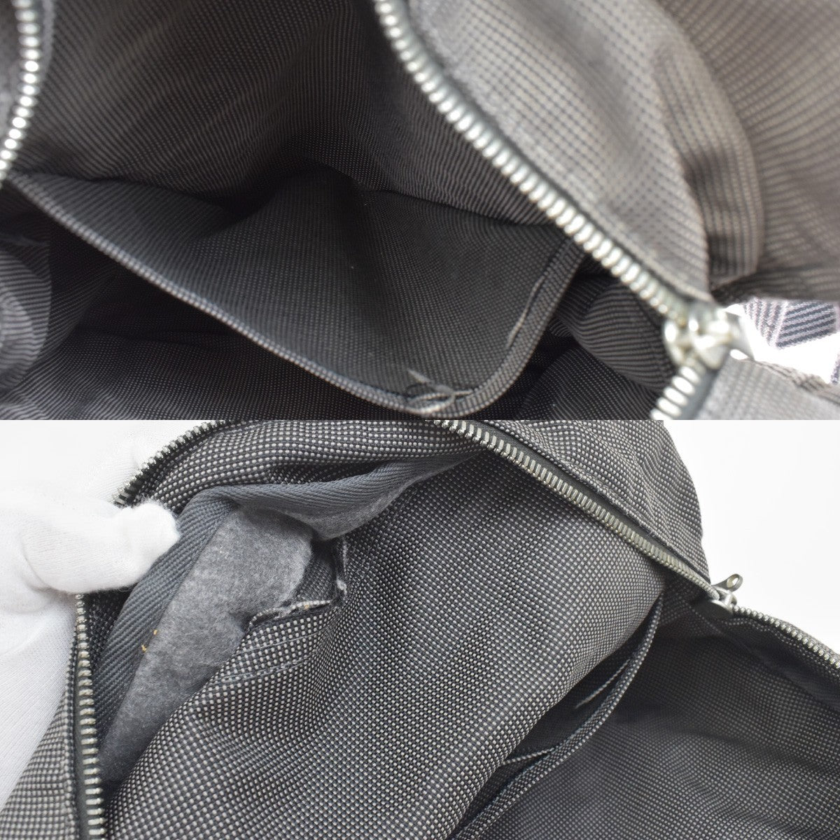 Hermes Herline Canvas Gray Canvas Backpack Bag (Pre-Owned)