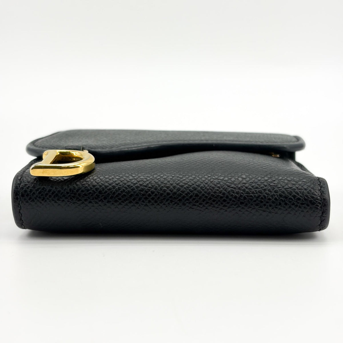 Christian Dior Saddle Lotus Leather Black Leather Wallets Accessory (Pre-Owned)