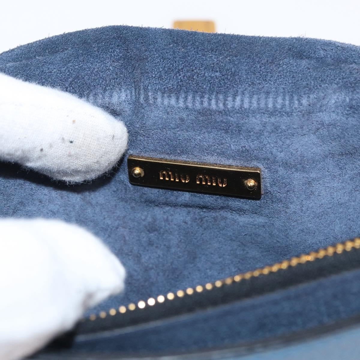 Miu Miu Shoulder Leather Blue Leather Shoulder Bag Bag (Pre-Owned)