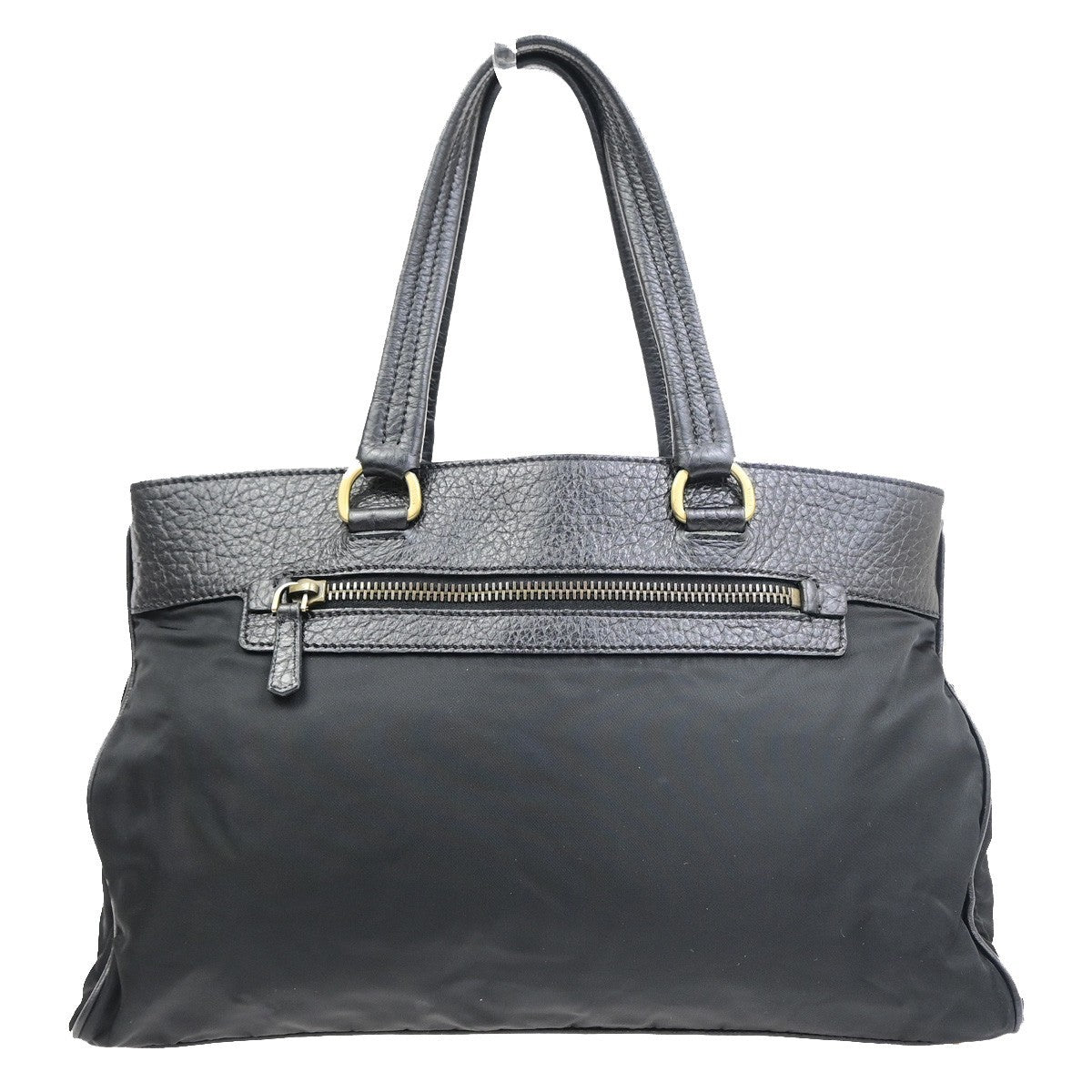 Prada Tessuto Tote Nylon And Leather Black Nylon Handbag (Pre-Owned)