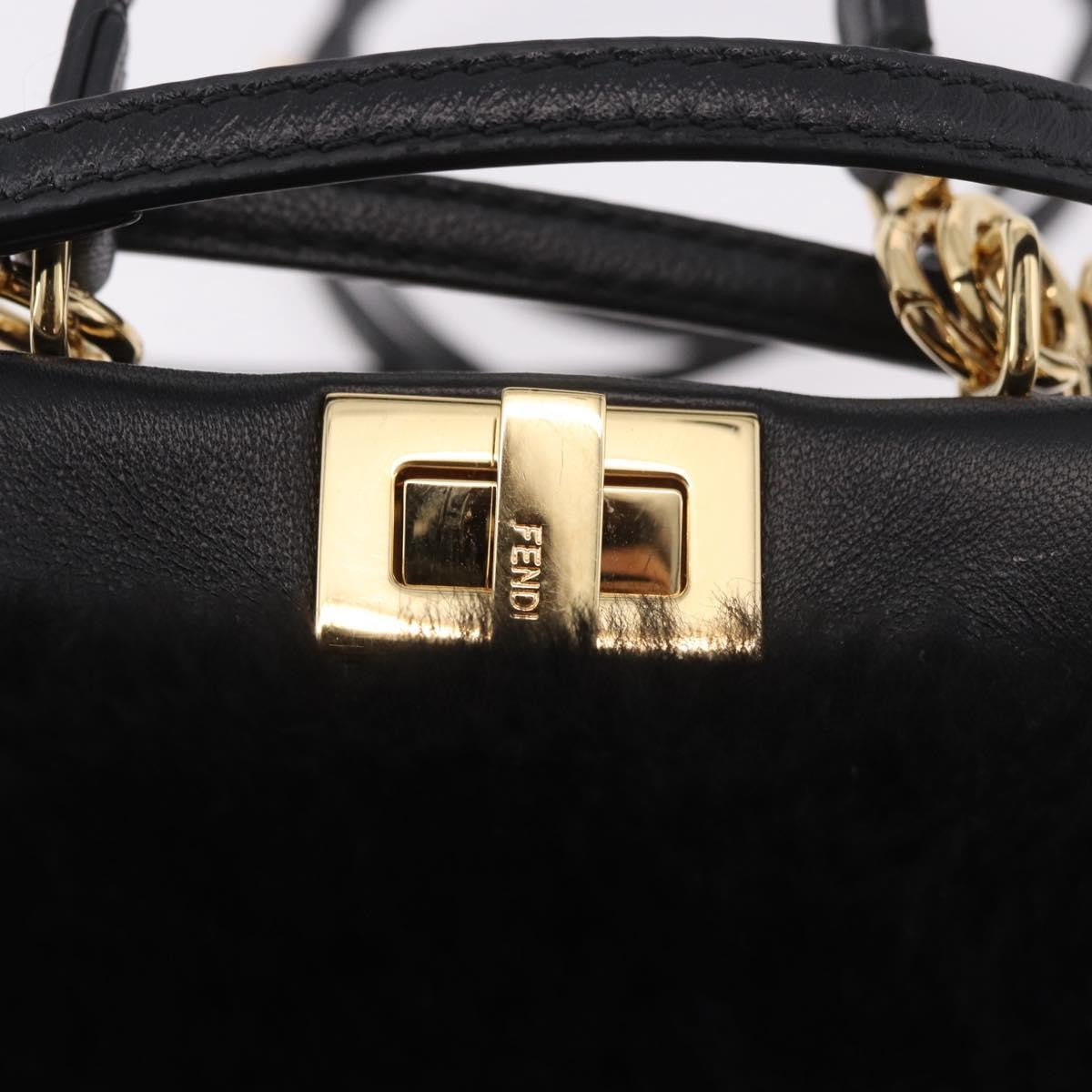 Fendi Peekaboo Fur Black Fur Handbag (Pre-Owned)