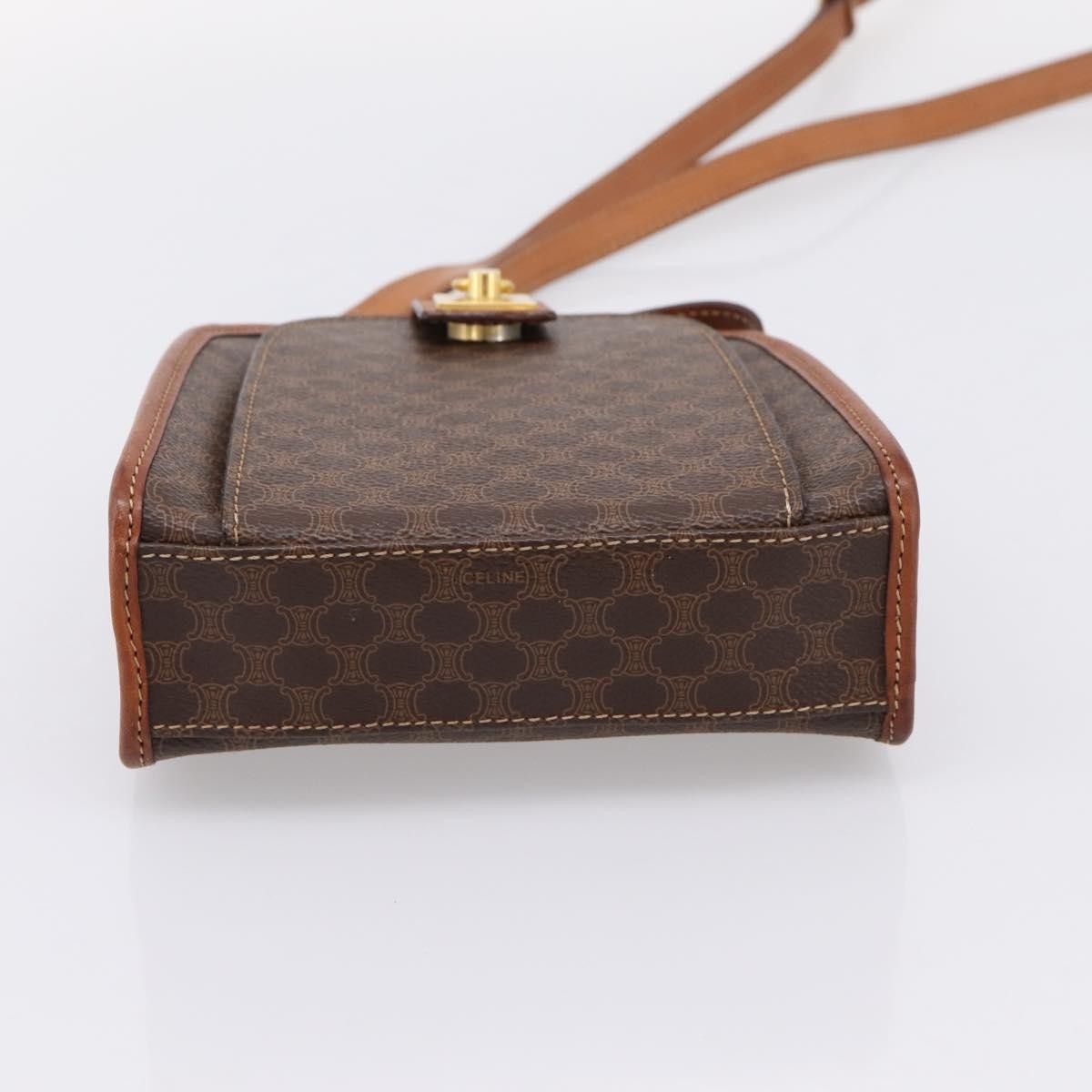 Celine Macadam Shoulder Canvas Brown Canvas Crossbody Bag Bag (Pre-Owned)