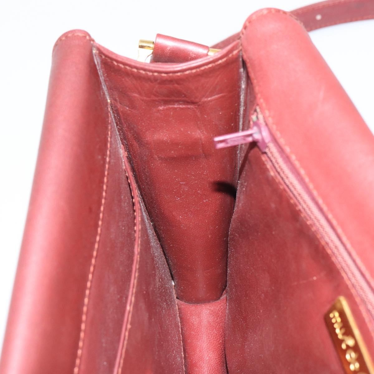Cartier Must De Cartier Leather Burgundy Leather Shoulder Bag Bag (Pre-Owned)