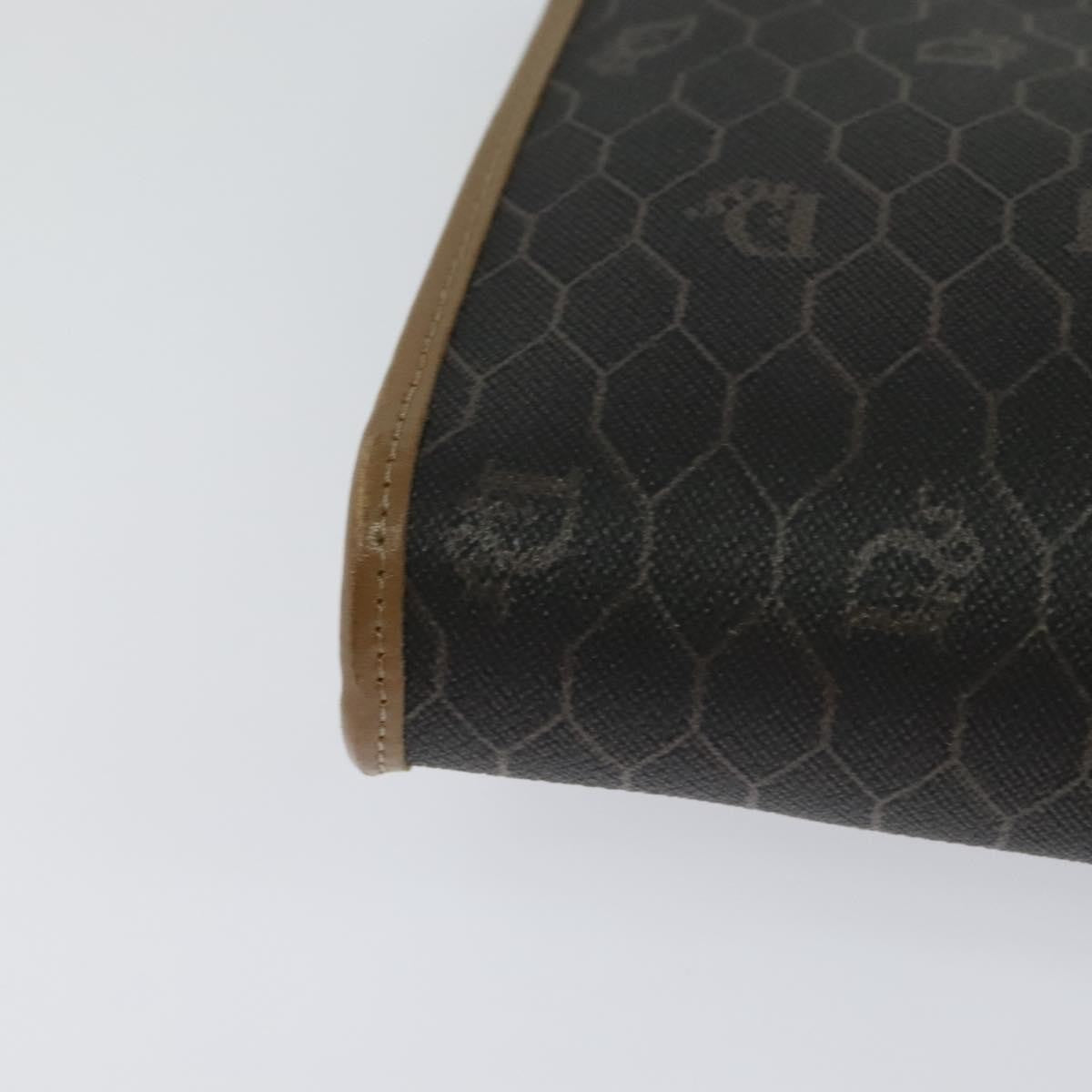 Christian Dior Vintage Honeycomb Chain Canvas Black Canvas Shoulder Bag Bag (Pre-Owned)