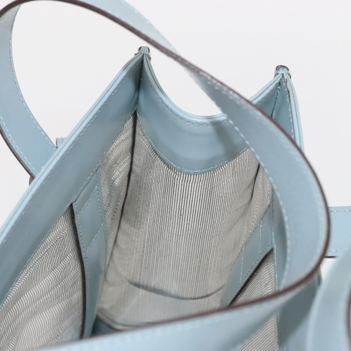 Gucci Vintage Tote Leather Blue Leather Tote Bag Bag (Pre-Owned)