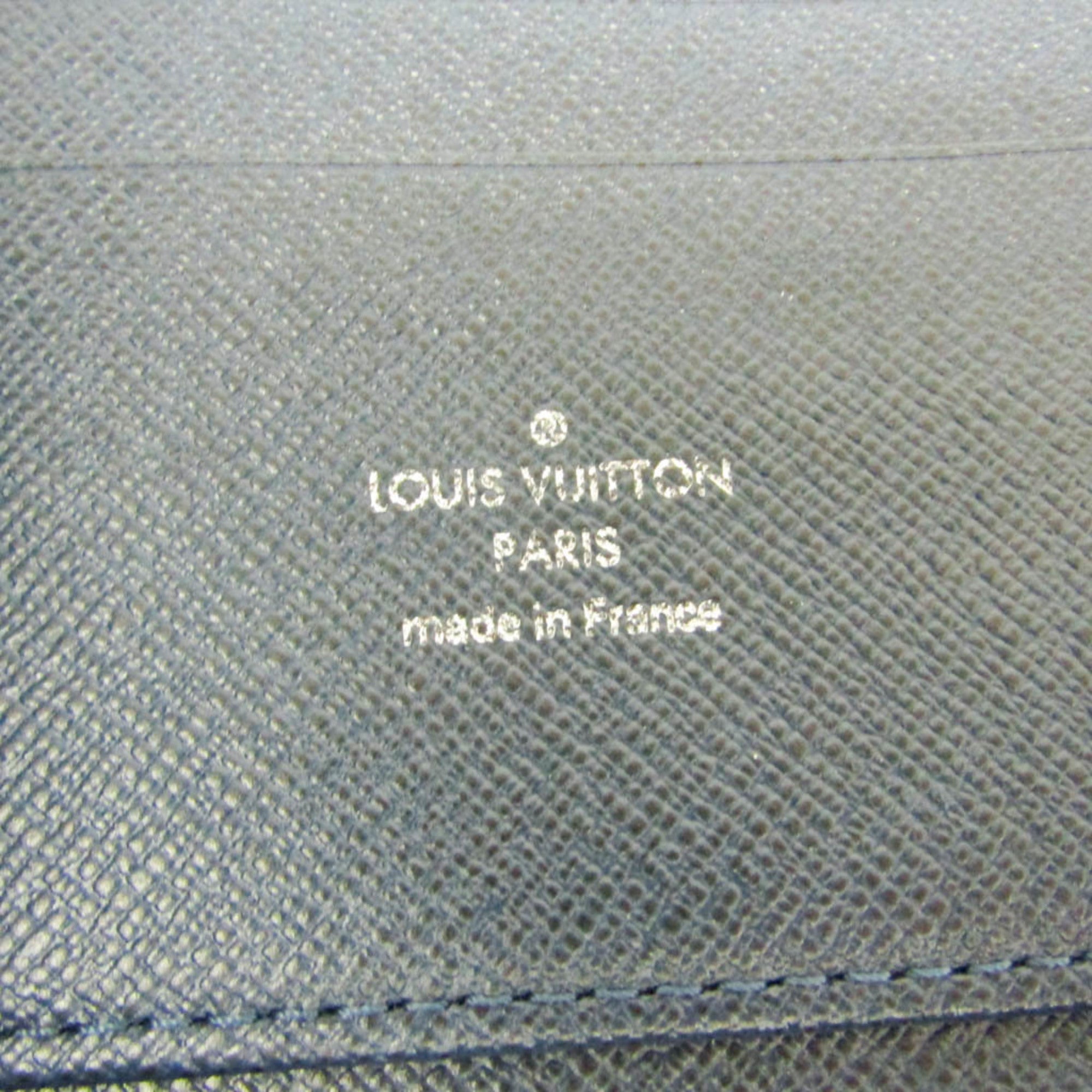 Louis Vuitton Atoll Organizer Taiga Leather Blue Leather Wallets Accessory (Pre-Owned)