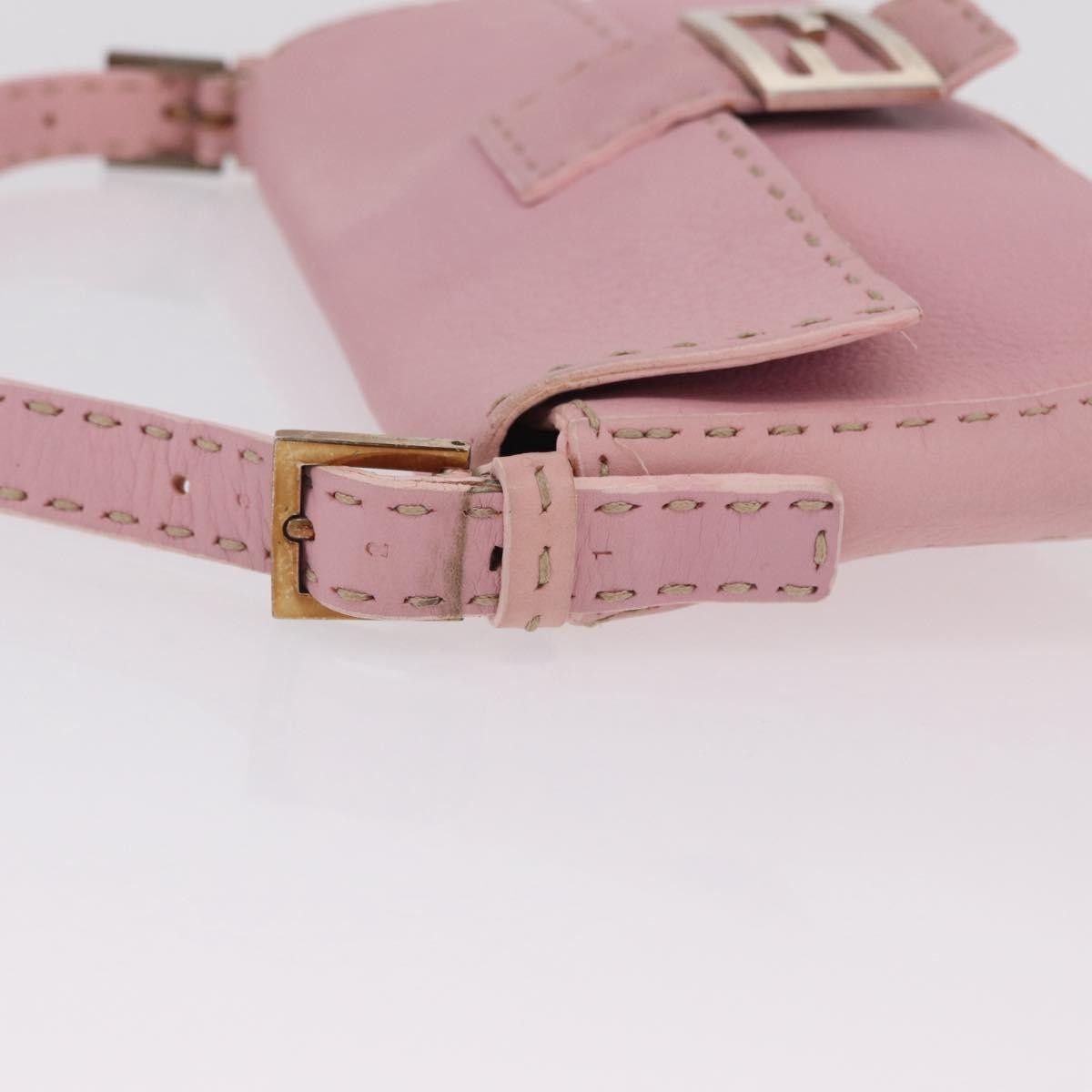 Fendi Selleria Baguette Leather Pink Leather Handbag (Pre-Owned)
