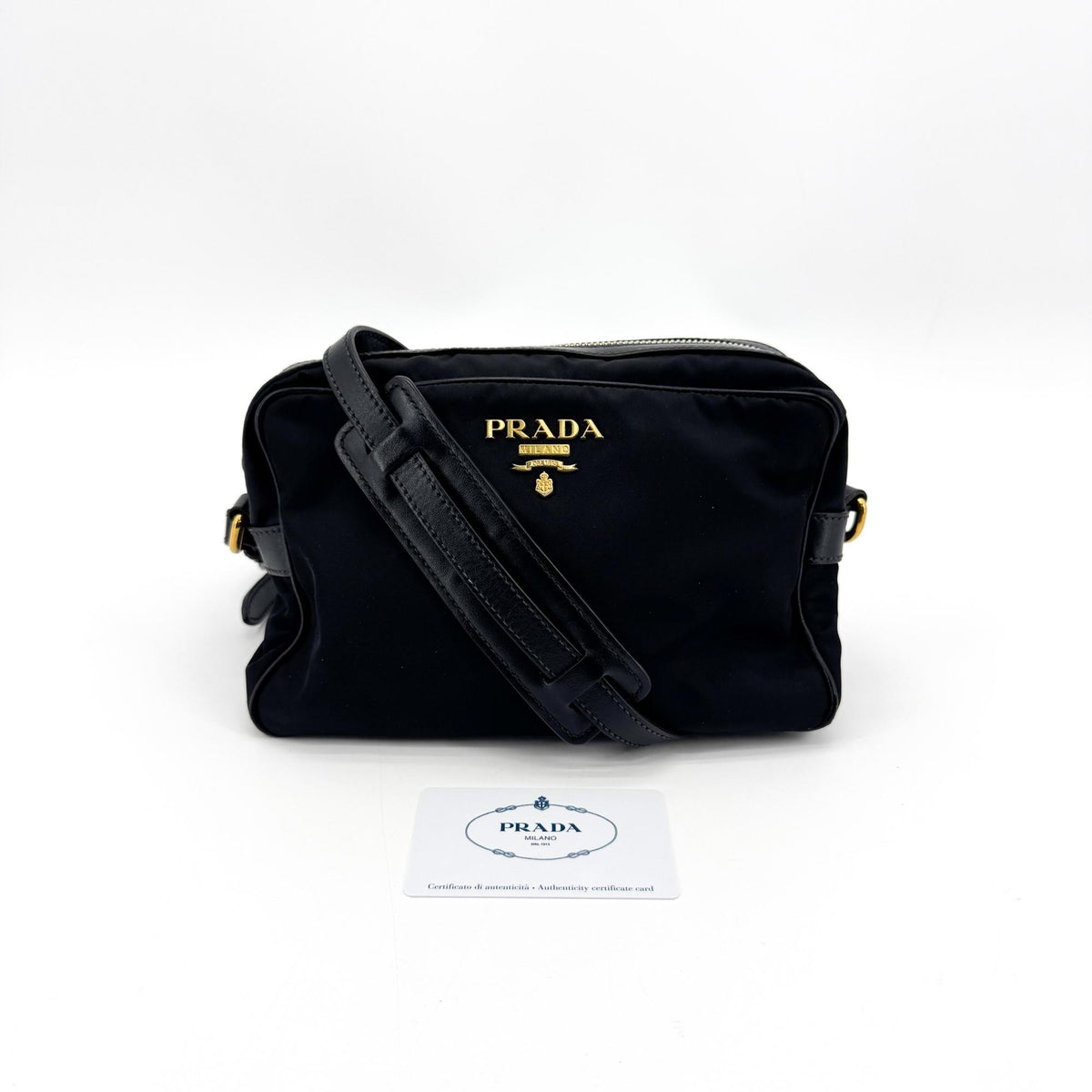 Prada Camera Tessuto Black Nylon Crossbody Bag Bag (Pre-Owned)