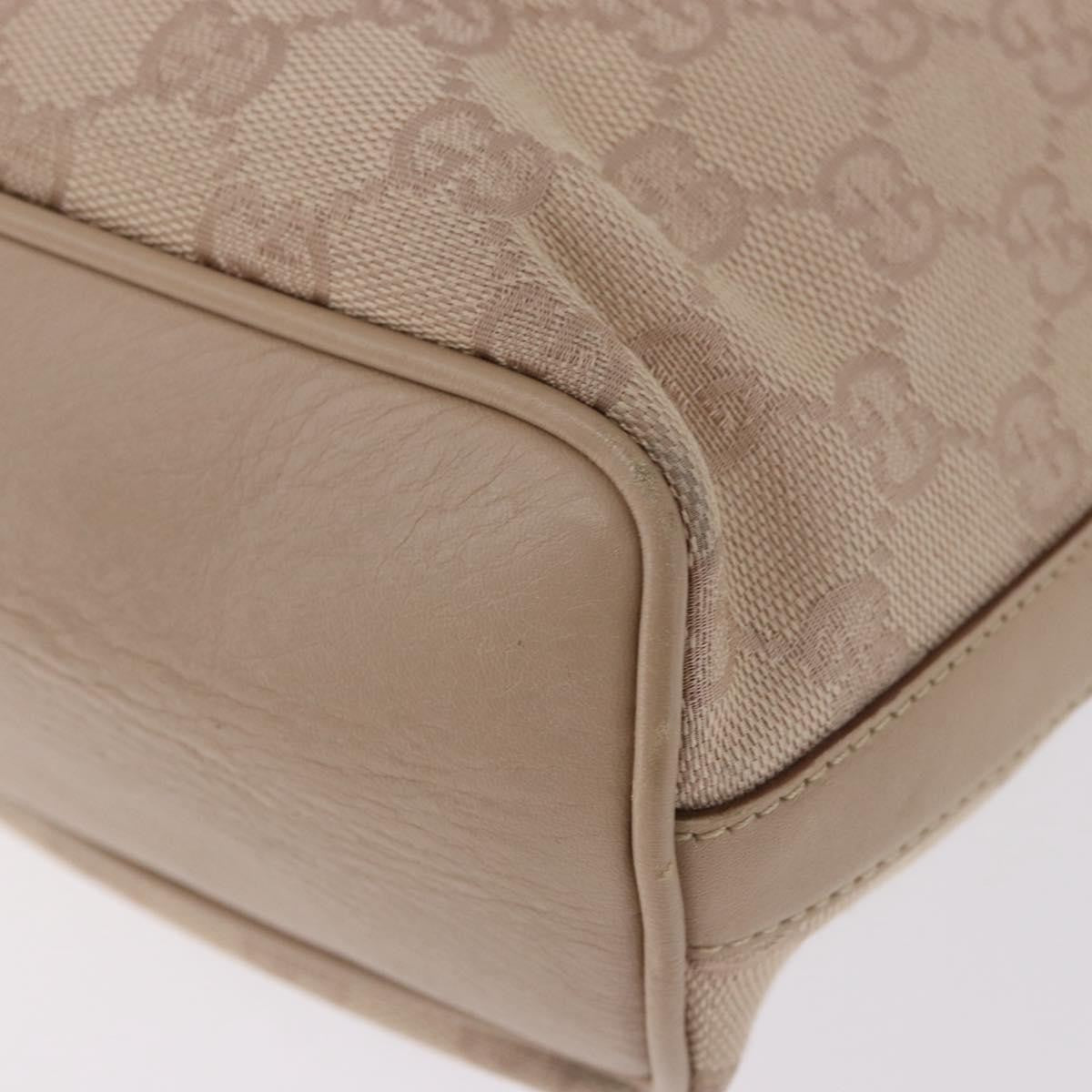 Gucci Zip Hobo Canvas Beige Canvas Handbag (Pre-Owned)