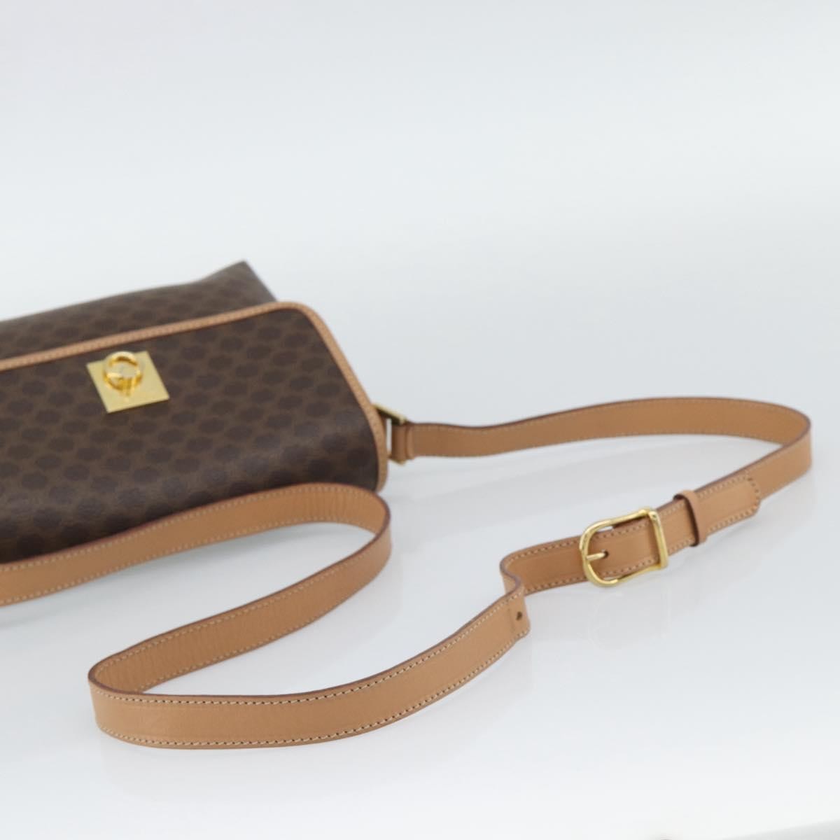 Celine Macadam Canvas Brown Canvas Shoulder Bag Bag (Pre-Owned)